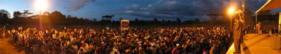 Loitokitok Panorama Am Abend bei der Evangelisation in Namanga